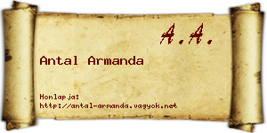 Antal Armanda névjegykártya
